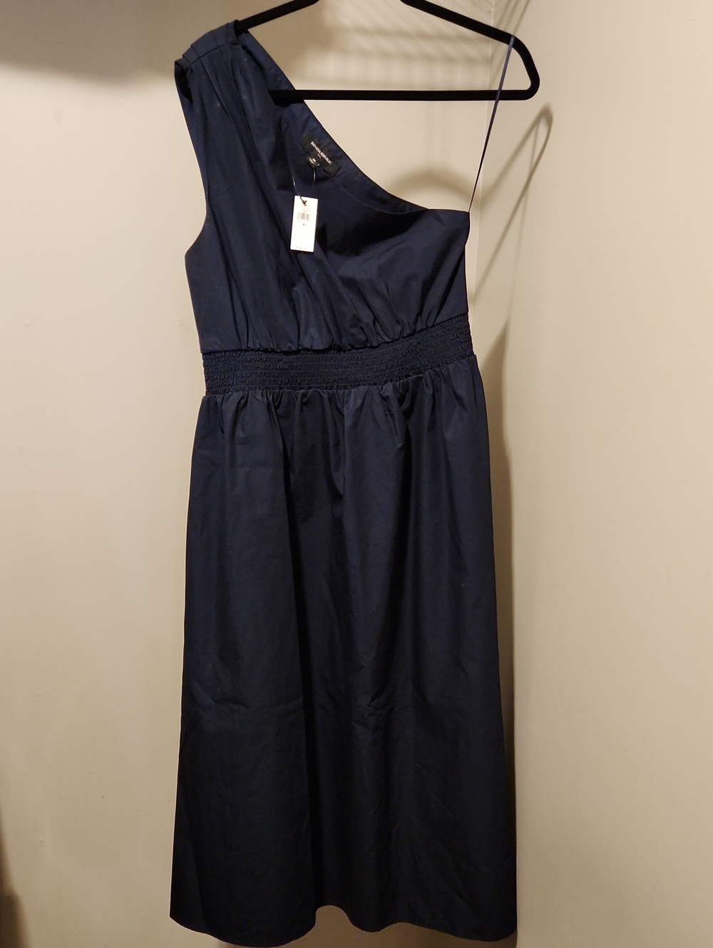 Banana Republic One-Shoulder Navy Blue Midi Dress